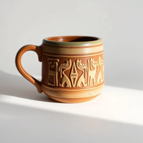 Taza de Barro Artesanal de Copán 350ml
