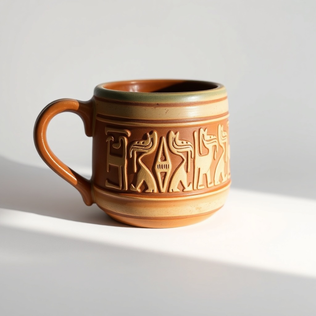 Taza de Barro Artesanal de Copán 350ml