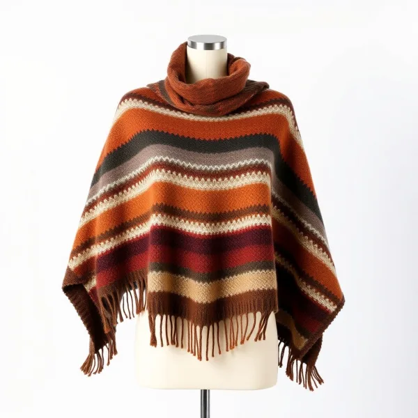 Poncho de Lana Unisex Diseño Geométrico