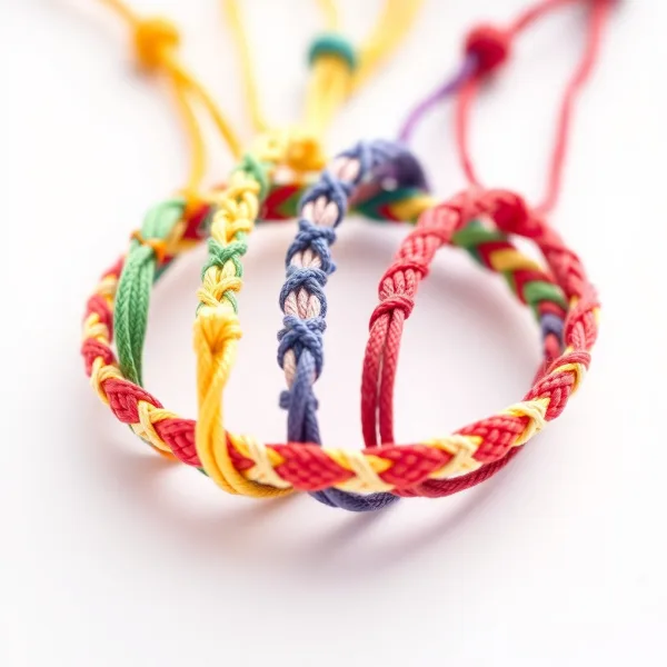 Pulseras Tejidas Set de 5 Colores Vivos