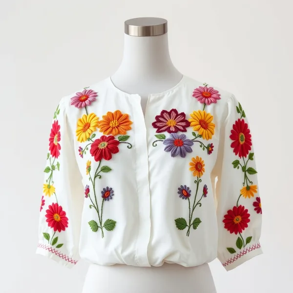 Blusa Bordada Estilo Artesanal